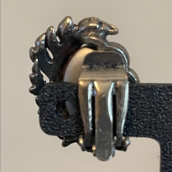 Vintage “Dragon’s Breath” Glass Cabochon Demi-Parure Bracelet & Earring Set - Picture 10 of 10